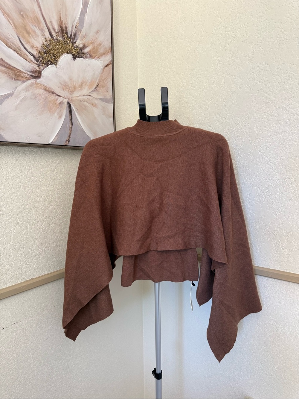 Commense Brown Knit Tank & Capelet Set XS | Quiet Luxury Two-Piece Sweater Set - Picture 8 of 8